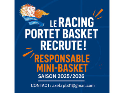 Le RACING PORTET BASKET RECRUTE